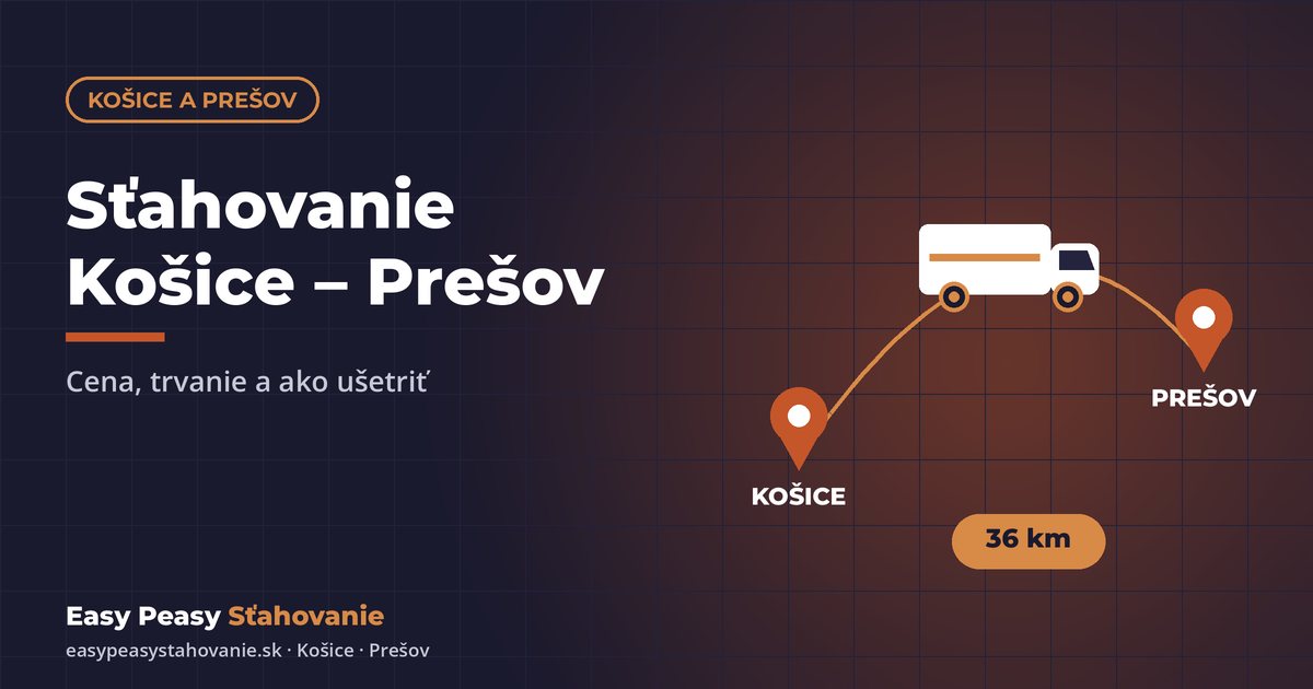 Trasa sťahovania Košice – Prešov s dodávkou Easy Peasy
